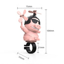 2 PCS SMCP23564 Motorcycle Modified Pull-Up Pig Helmet Decoration Accessories(Pink Ordinary)