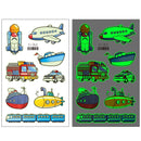 20 PCS Waterproof Children Luminous Cartoon Transport Car Tattoo Sticker(Ei-263)
