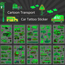 20 PCS Waterproof Children Luminous Cartoon Transport Car Tattoo Sticker(Ei-276)