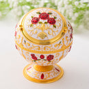 Metal Globe Ashtray With Lid Holiday Gift Tea Table Decoration(Golden Rose)