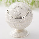 Metal Globe Ashtray With Lid Holiday Gift Tea Table Decoration(Silver Rose)