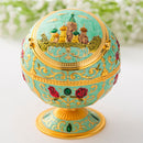 Metal Globe Ashtray With Lid Holiday Gift Tea Table Decoration(Green Castle)