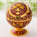 Metal Globe Ashtray With Lid Holiday Gift Tea Table Decoration(Red Rose)