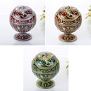 Metal Globe Ashtray With Lid Holiday Gift Tea Table Decoration(Dragon Ancient Tin Wine Red)