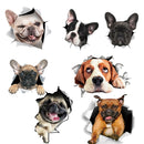 4 PCS Personality Puppy 3D Car Stickers Waterproof Car Body Block Scratches Simulation Stickers(Pugs)