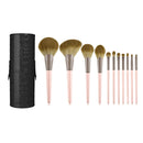 11 in 1 Small Pudding Soft Hair Makeup Brush Set Loose Powder Brush Eye Shadow Brush With Black Brush Bucket
