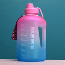 2.2L Large-Capacity Water Cup Sports And Fitness Straw Large Water Bottle Heat-resistant Plastic Barrel(Gradient Rose Red Blue)