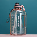 2.2L Large-Capacity Water Cup Sports And Fitness Straw Large Water Bottle Heat-resistant Plastic Barrel(Pink)