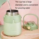 SHOTAY ST-8063 Children Big Belly Water Cup Stainless Steel Vacuum Flask Cute Strap Water Bottle(Yellow)