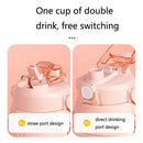SHOTAY ST-8063 Children Big Belly Water Cup Stainless Steel Vacuum Flask Cute Strap Water Bottle(Gray)
