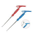2 PCS 3 In 1 Knotted And Tied Fishing Hook Fishing Tool Multifunctional Hook Retractor(Red Handle)