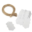 2 Packs Gift Packaging Tag With Twine(100 PCS/Pack White)