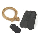 2 Packs Gift Packaging Tag With Twine(100 PCS/Pack Black)