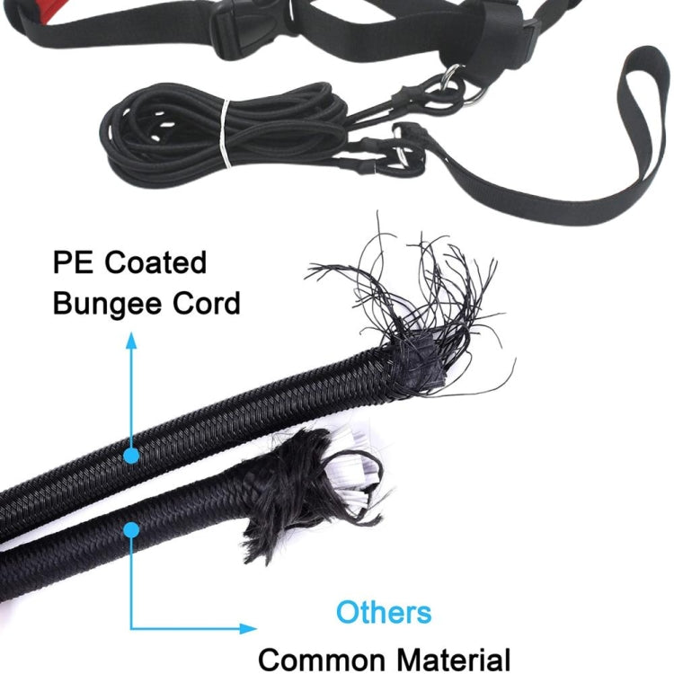Swimming Resistance Strength Training Equipment Elastic Rope Swimming Training Belt Set(Black)