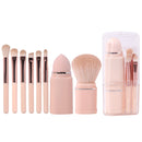 8-in-1 Square Makeup Brush Mini Portable Retractable Blush Brush Eye Shadow Brush Novice Makeup Set(Light-skinned)