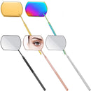 3 PCS Eyelash Extension Handheld Inspection Mirror Rectangular Lens Anti-Warping Root Anti-Fog Mirror Eyelash Mirror, Color Classification: Silver