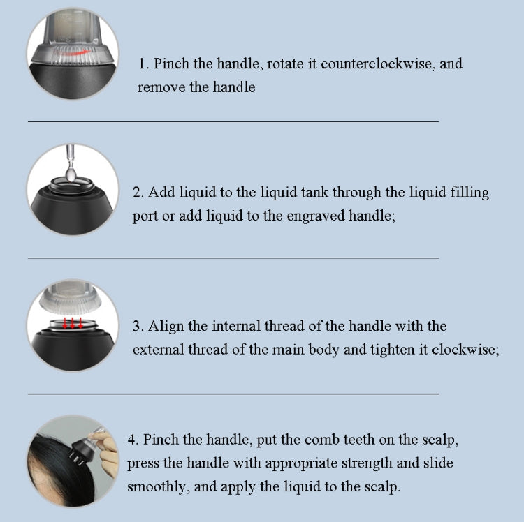 1-5ML Scalp Applicator Liquid Comb For Hair Scalp Treatment Essential Oil Liquid Guiding Comb(Black)