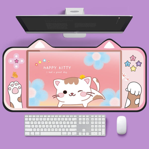 400 x 800 x 3mm Cute Cat Ear Computer Keyboard Desk Pad Mouse Pad(3)