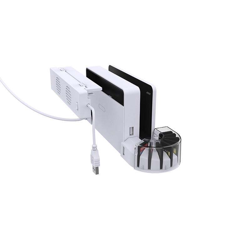 KJH NS-070 Cooling Fan + Handle Charging Base + Card Box Storage For Switch OLED