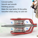 XINDA XD-8613 Outdoor Rock Climbing Jungle Rope Overhead Crossing Side Plate Double Pulley(Red )