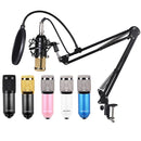 BM800 Condenser Microphone Set With USB Sound Card(Black And Black Net)