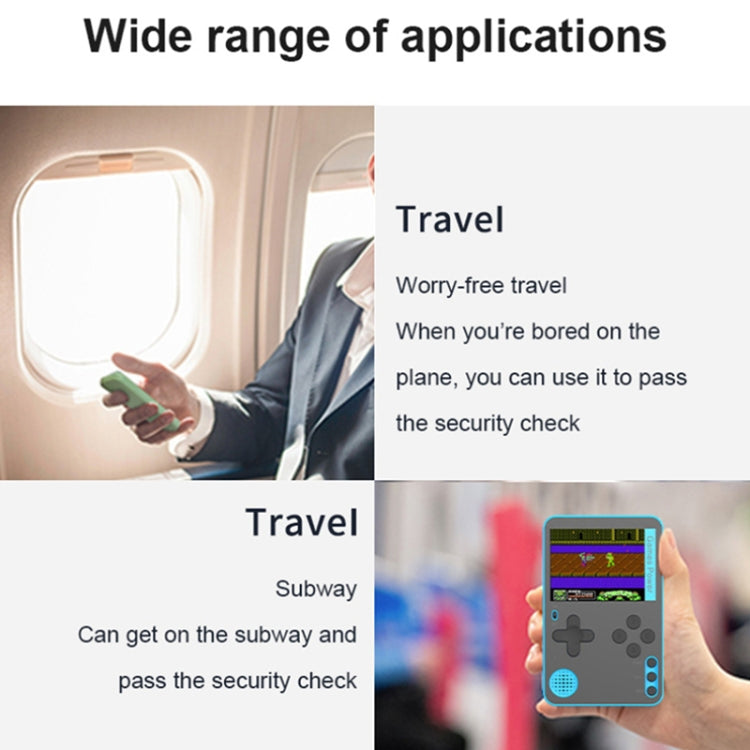 K10 2.4 inch Screen Ultra-Thin Card Magnetic Retro Handheld Game Console Built-in 500 Games(Blue)