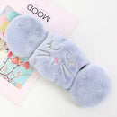 2 PCS 2 in 1 Autumn Winter Ladies Embroidery Faux Rabbit Fur Warm Mask Earmuffs(Cat Gray Blue)