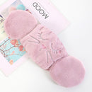 2 PCS 2 in 1 Autumn Winter Ladies Embroidery Faux Rabbit Fur Warm Mask Earmuffs(Cat Light Purple)