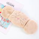 2 PCS 2 in 1 Autumn Winter Ladies Embroidery Faux Rabbit Fur Warm Mask Earmuffs(Cat Khaki)