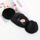 2 PCS 2 in 1 Autumn Winter Ladies Embroidery Faux Rabbit Fur Warm Mask Earmuffs(Radish Black)