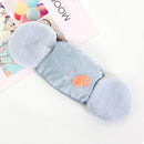 2 PCS 2 in 1 Autumn Winter Ladies Embroidery Faux Rabbit Fur Warm Mask Earmuffs(Radish Gray Blue)