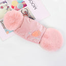 2 PCS 2 in 1 Autumn Winter Ladies Embroidery Faux Rabbit Fur Warm Mask Earmuffs(Radish Pink)