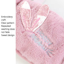 2 PCS 2 in 1 Autumn Winter Ladies Embroidery Faux Rabbit Fur Warm Mask Earmuffs(Radish Gray Blue)