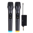 Q7 1 To 2 Wireless Microphones With Wireless Receiver/LED Display(Black)
