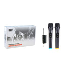 Q7 1 To 2 Wireless Microphones With Wireless Receiver/LED Display(Black)