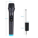Q7 1 To 2 Wireless Microphones With Wireless Receiver/LED Display(Black)