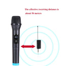 Q7 1 To 2 Wireless Microphones With Wireless Receiver/LED Display(Black)