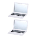 2 PCS Notebook Portable Mirror Desktop Single-sided Mirror(White)