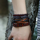 2 Sets TZ037 4 In 1 Retro DIY Woven Leather Bracelet