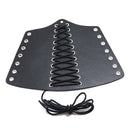 P01901 Simple Wax Wire Woven Leather Wristband Locomotive Riding Arm Guard(Black)