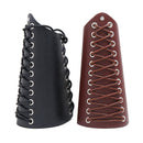 P01901 Simple Wax Wire Woven Leather Wristband Locomotive Riding Arm Guard(Black)