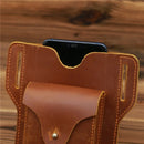 0774 Men Outdoor Multi-Function Mobile Phone Belt Hanging Waist Bag(Dark Brown)