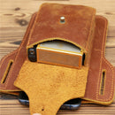 0774 Men Outdoor Multi-Function Mobile Phone Belt Hanging Waist Bag(Dark Brown)