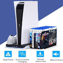 2 PCS HONCAM Game Console Cooling Fan Handle Charging Base For PS5(Black)