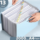 Deli A4 Vertical Organ Bag Can Hold Test Papers And Organize Folders(Light Blue )