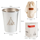 4 PCS / Set Outdoor Picnic Stainless Steel Cup With Storage Bag+Silicone Holder (Army Green)
