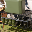 4 PCS / Set Outdoor Picnic Stainless Steel Cup With Storage Bag+Silicone Holder (Army Green)