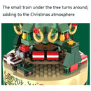 JK1302 Christmas Tree Building Blocks Rotating Music Box Assembled Toy Ornaments without Lights