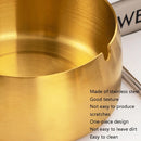 Thickened Stainless Steel Ashtray Windproof And Drop-Proof Ashtray, Specification: Large(Natural Color)