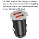 SC-H03-30W SC-H03-30W 12V / 1.5A QC3.0 Dual USB Mini Zinc Alloy Fast Charging Car Charger(Silver)